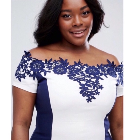 Paper Doll Crochet Detail Illusion Pencil Dress - Picture 3 of 5